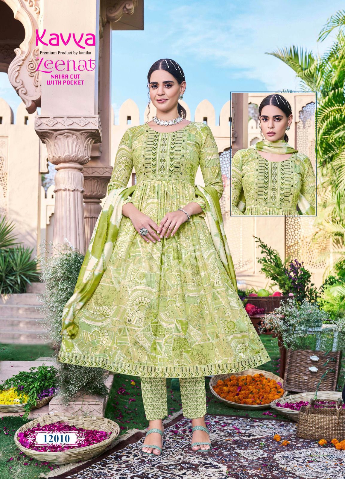 Zeenat Vol 12 By Kavya Capsule Foil Printed Readymade Suits Wholesale Shop In Surat
